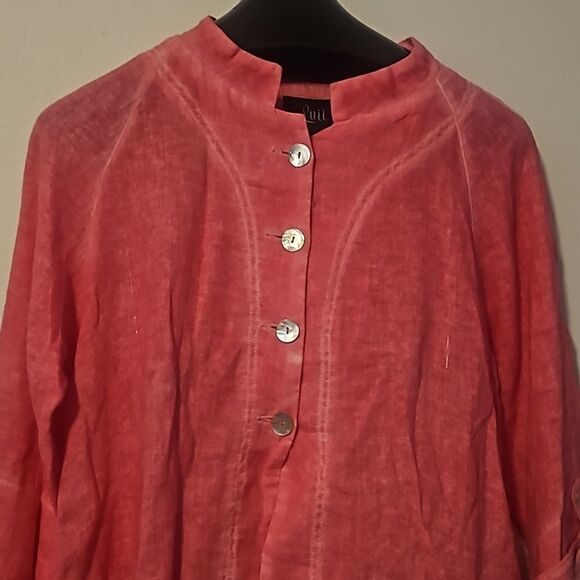 Luii pink button front blouse L New - Picture 3 of 9